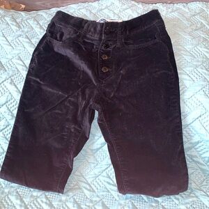 Old Navy Girls Rockstar Super Skinny Black Velvet Pants size 10 EUC